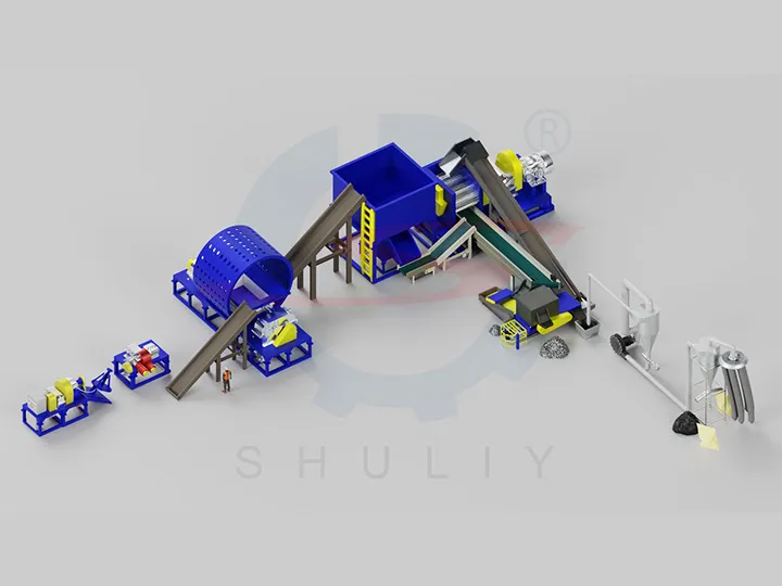 Tire Dismantling and wire separation line