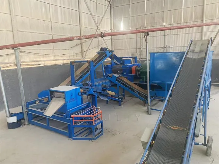 tire recycling machines in the factory