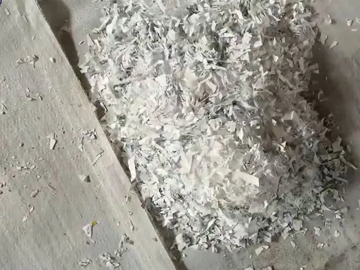 output of the waste fiber cutting machine
