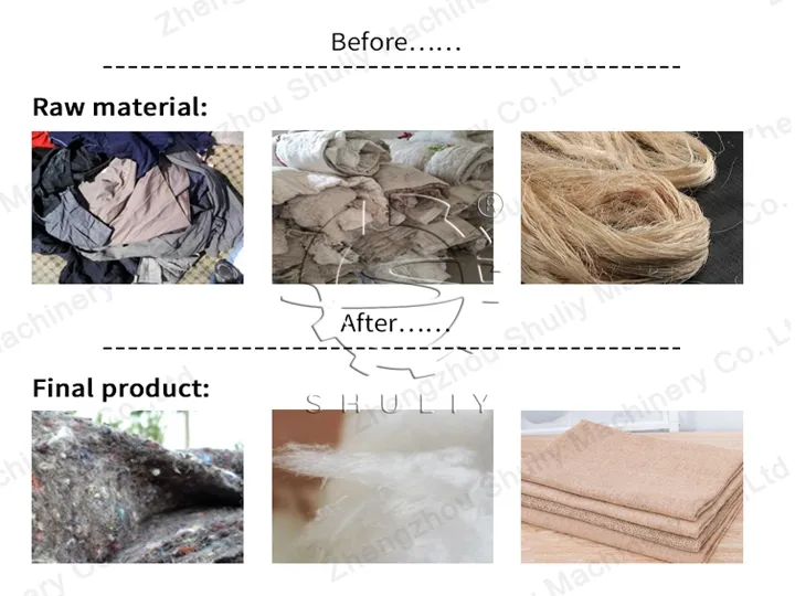 Anwendung von Textilrecyclingmaschinen